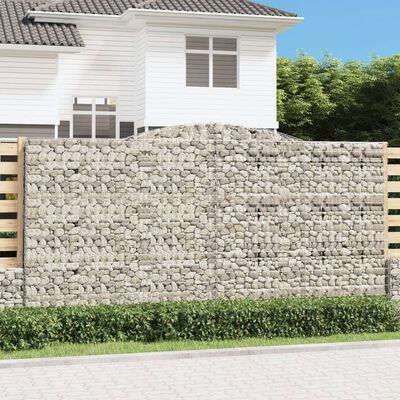 vidaXL Gabionen mit Hochbogen 6 Stk. 400x50x200/220cm Verzinktes Eisen