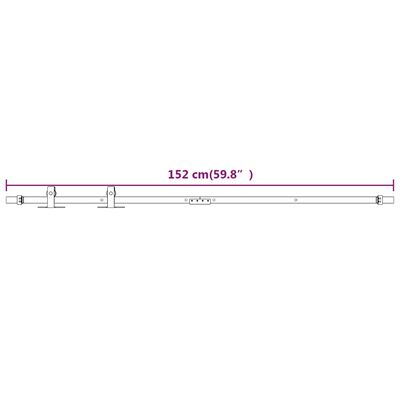 vidaXL Mini Schiebetürbeschlag Set für Schranktüren Carbonstahl 152 cm