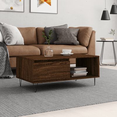 vidaXL Couchtisch Braun Eichen-Optik 90x50x36,5 cm Holzwerkstoff