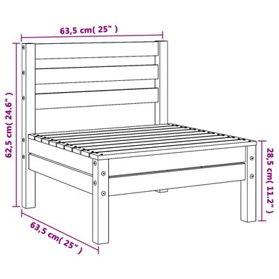 vidaXL Gartensofas ohne Armlehnen 4 Stk. Kiefernholz Imprägniert