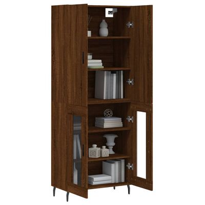 vidaXL Highboard Braun Eichen-Optik 69,5x34x180 cm Holzwerkstoff