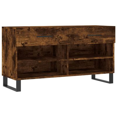 vidaXL Schuhbank Räuchereiche 102x35x55 cm Holzwerkstoff