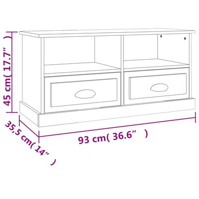 vidaXL TV-Schrank Schwarz 93x35,5x45 cm Holzwerkstoff