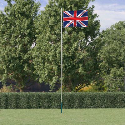 vidaXL Flagge Großbritanniens mit Mast 6,23 m Aluminium