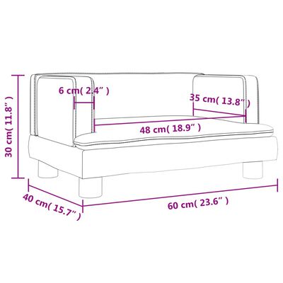 vidaXL Kindersofa Creme 60x40x30 cm Kunstleder