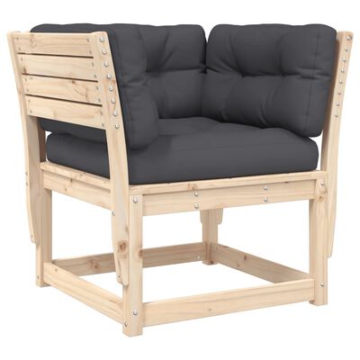 vidaXL 5-tlg. Garten-Lounge-Set mit Kissen Massivholz Kiefer