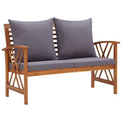 vidaXL 3-tlg. Garten-Lounge-Set mit Auflagen Massivholz Akazie