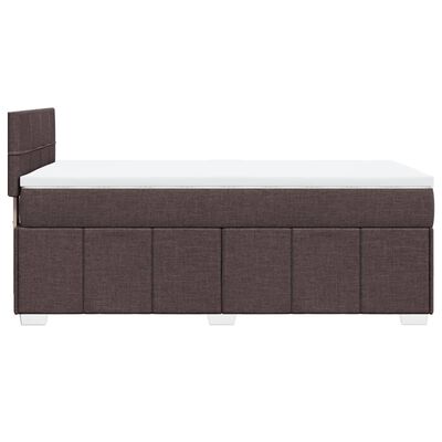 vidaXL Boxspringbett mit Matratze Dunkelbraun 80x200 cm Stoff