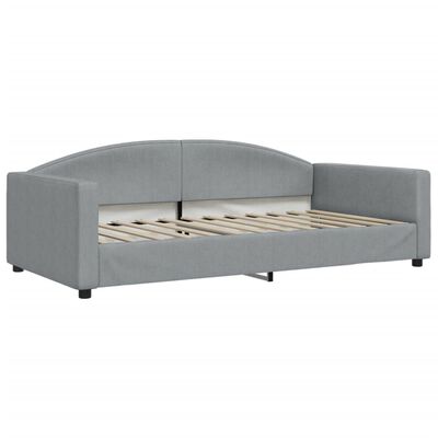 vidaXL Tagesbett Ausziehbar mit Matratze Hellgrau 100x200 cm Stoff