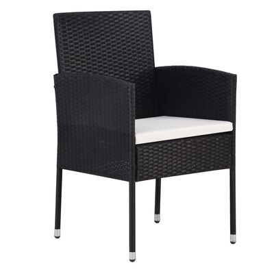 vidaXL 7-tlg. Garten-Essgruppe Poly Rattan Schwarz