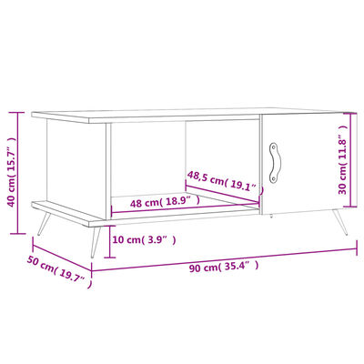 vidaXL Couchtisch Weiß 90x50x40 cm Holzwerkstoff