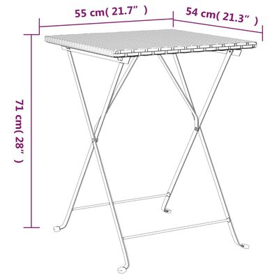 vidaXL 3-tlg. Bistro-Set Klappbar Braun Poly Rattan