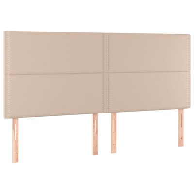 vidaXL LED Kopfteil Cappuccino-Braun 180x5x118/128cm Kunstleder