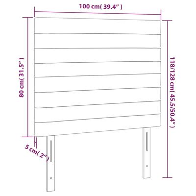 vidaXL LED Kopfteil Taupe 100x5x118/128 cm Stoff