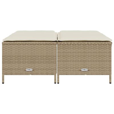 vidaXL Gartenhocker mit Kissen 4 Stk. Beige Poly Rattan