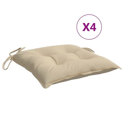 vidaXL Stuhlkissen 4 Stk. Beige 40x40x7 cm Oxford-Gewebe