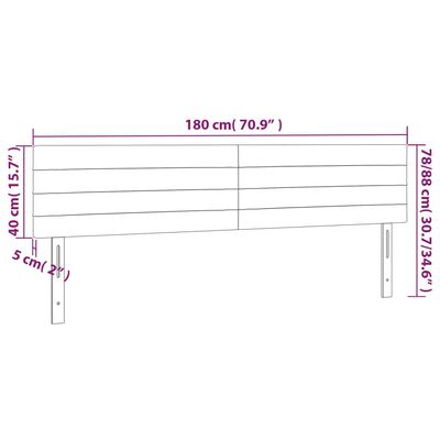 vidaXL Kopfteile 2 Stk. Dunkelgrau 90x5x78/88 cm Samt