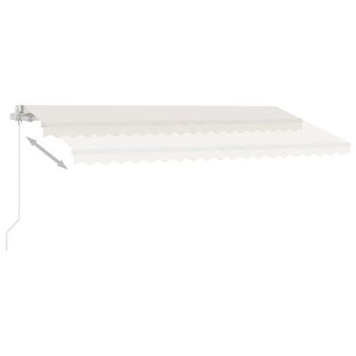 vidaXL Markise Manuell Einziehbar mit LED 450x300 cm Creme