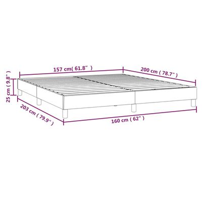 vidaXL Bettgestell ohne Matratze Dunkelgrau 160x200 cm Stoff