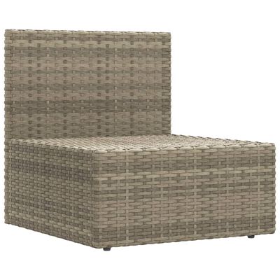 vidaXL 5-tlg. Garten-Lounge-Set mit Kissen Grau Poly Rattan