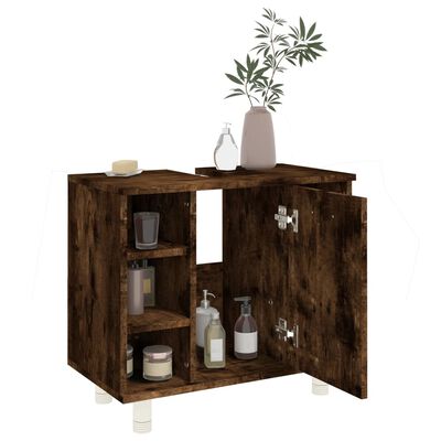 vidaXL Badschrank Räuchereiche 60x32x53,5 cm Holzwerkstoff