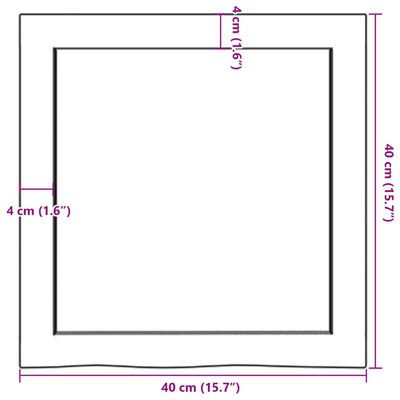 vidaXL Waschtischplatte 40x40x(2-4) cm Massivholz Unbehandelt