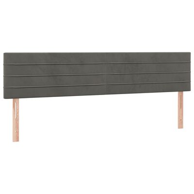 vidaXL Kopfteile 2 Stk. Dunkelgrau 90x5x78/88 cm Samt