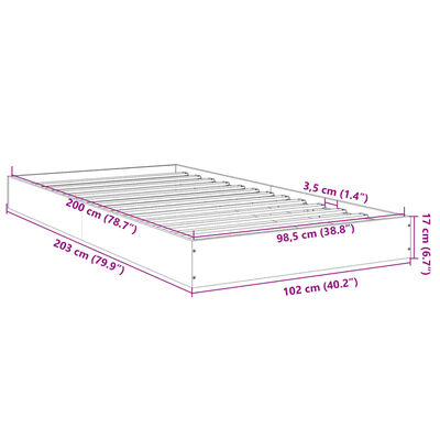 vidaXL Bettgestell Schwarz 100x200 cm Holzwerkstoff