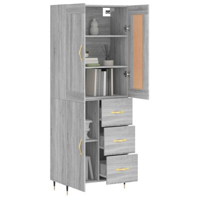 vidaXL Highboard Grau Sonoma 69,5x34x180 cm Holzwerkstoff