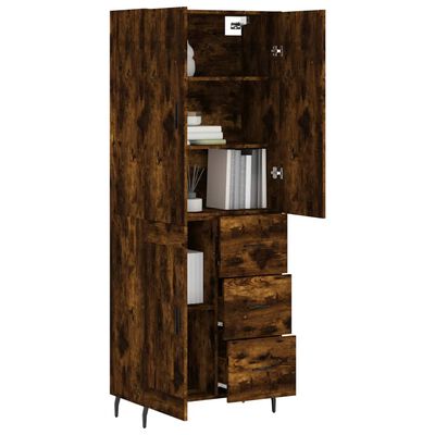 vidaXL Highboard Räuchereiche 69,5x34x180 cm Holzwerkstoff