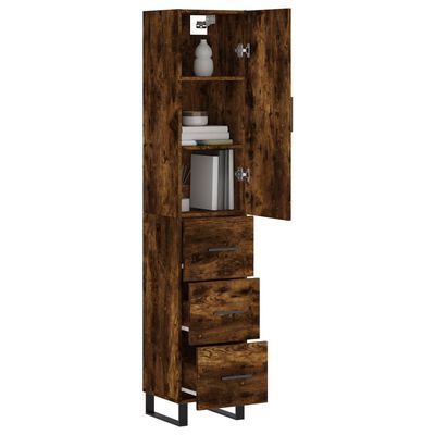 vidaXL Highboard Räuchereiche 34,5x34x180 cm Holzwerkstoff