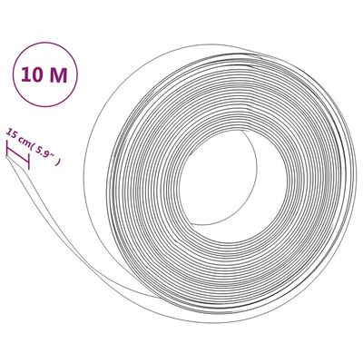 vidaXL Rasenkante Braun 10 m 15 cm Polyethylen