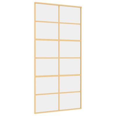 vidaXL Schiebetür Golden 102,5x205 cm ESG-Klarglas und Aluminium