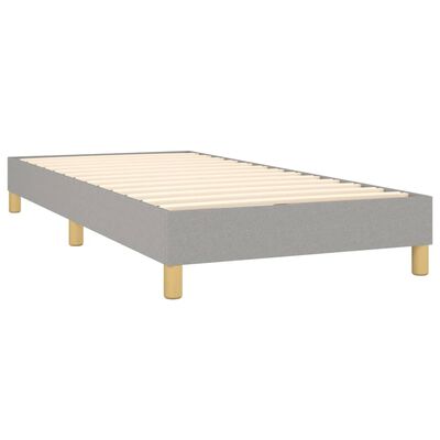 vidaXL Boxspringbett mit Matratze & LED Hellgrau 80x200 cm Stoff