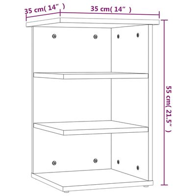 vidaXL Beistellregal Hochglanz-Weiß 35x35x55 cm Holzwerkstoff