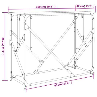 vidaXL Konsolentisch Schwarz 100x40x80 cm Holzwerkstoff