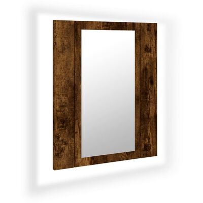 vidaXL LED-Spiegelschrank Räuchereiche 40x12x45 cm Holzwerkstoff