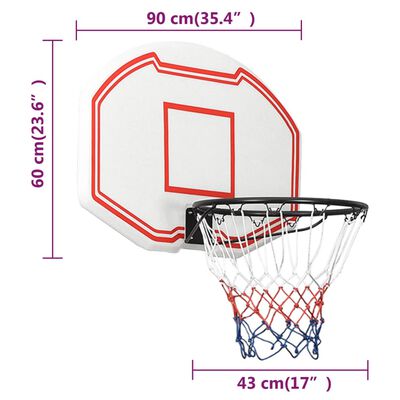 vidaXL Basketballkorb Weiß 90x60x2 cm Polyethylen