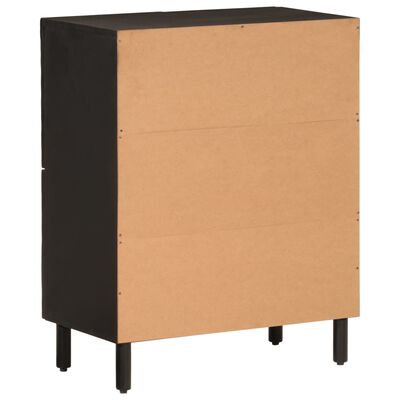 vidaXL Beistellschrank Schwarz 60x33x75 cm Massivholz Mango