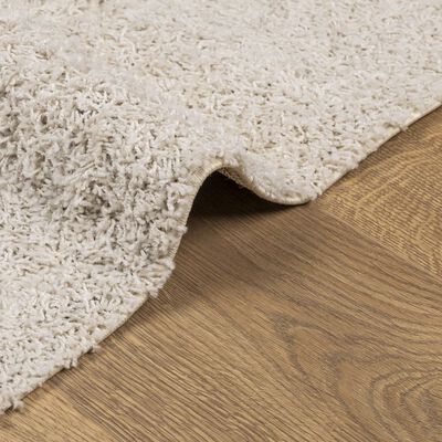 vidaXL Teppich Shaggy Hochflor Modern Creme 80x150 cm