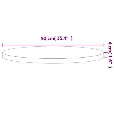 vidaXL Tischplatte Ø90x4 cm Rund Massivholz Buche