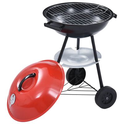 vidaXL Tragbarer Holzkohlegrill XXL mit Rädern 44 cm