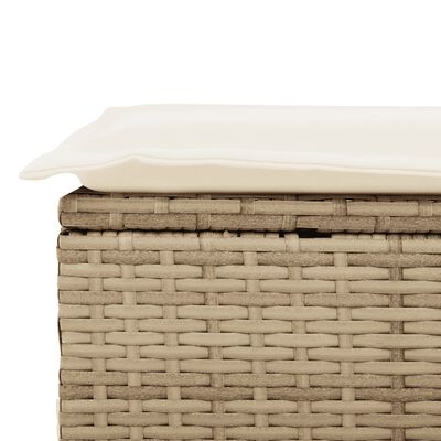 vidaXL 9-tlg. Garten-Sofagarnitur mit Kissen Beige Poly Rattan