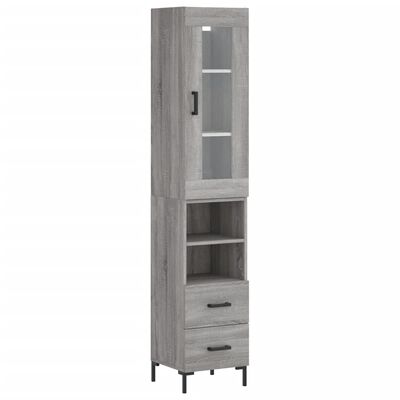 vidaXL Highboard Grau Sonoma 34,5x34x180 cm Holzwerkstoff