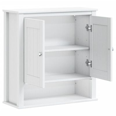 vidaXL Bad-Wandschrank BERG Weiß 69,5x27x71,5 cm Massivholz