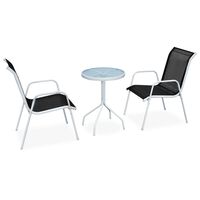 vidaXL 3-tlg. Bistro-Set Stahl Schwarz