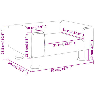 vidaXL Kindersofa Schwarz 50x40x26,5 cm Samt