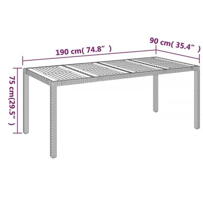 vidaXL 9-tlg. Garten-Essgruppe mit Kissen Grau Poly Rattan