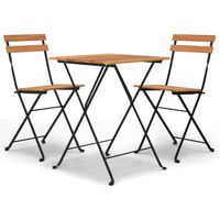 vidaXL 3-tlg. Bistro-Set Klappbar Massivholz Teak und Stahl