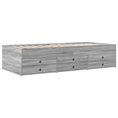 vidaXL Tagesbett mit Schubladen Grau Sonoma 90x200 cm Holzwerkstoff
